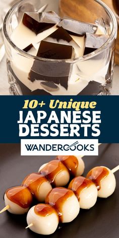 japanese desserts with text overlay that reads 10 unique japanese desserts wanderbooks