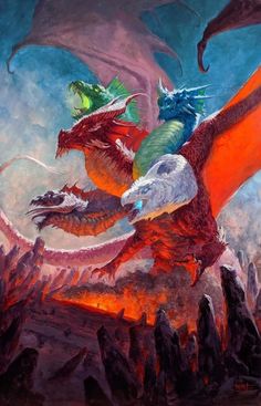 Tiamat Dragon, Mtg Art, Dragon Rpg, Cool Dragons, Forgotten Realms, Cool Monsters, Beautiful Dragon, 다크 판타지