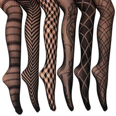 Women's Fishnet Lace Stocking Tights in Regular and Plus Sizes (Pack of 6) - Overstock - 10069474 Patterned Hosiery, Plus Size Tights, Best Slippers, Lace Stockings, Printed Tights, Patterned Tights, Lace Socks