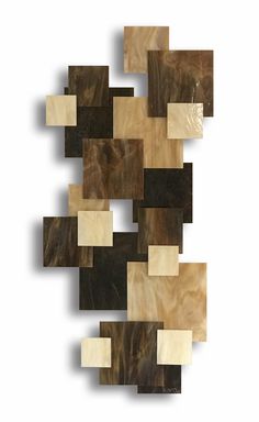 an abstract piece of wood with squares and rectangles