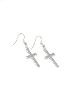 A pair of cute silver cross earrings. Minimalist jewellery that will go with any outfit. Simple but lovely dangly cross earrings with no fuss hook backing, making them easy to pop in and go ♥  Please visit my shop for more designs that fit your vibe www.themysticblackcat.etsy.com ------------------------------------------- ☾ DIMENSIONS AND MATERIALS ☥ Stainless steel cross charms ☥ Silver plated hook style earrings with rubber backs Minimal fuss, pop in and look fabulous ☥ Measures approx 2 inch Cheap Cross-shaped Earrings, Minimalist Silver Cross Earrings, Minimalist Hypoallergenic Cross Earrings, Minimalist Earrings Silver, Silver Cross Earrings, Earrings Cross, Earrings Gothic, Minimalist Jewellery, Outfit Simple