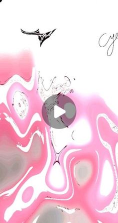 an abstract painting with white and pink colors