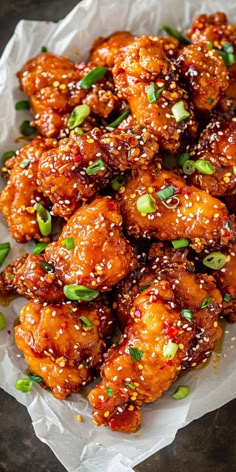 chicken wings with sesame seeds and seasoning in a white bowl