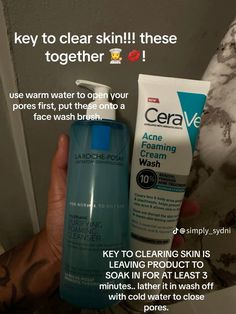 #larocheposay #cerave Cerave Lipbalm, Saline Water, Clear Skin Care, Face Skin Care Routine, Hygiene Tips, Body Acne