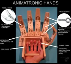 the instructions for how to make an animal hand tool holder with nails and other tools