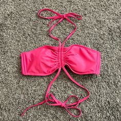 Shade And Shirt Bikini Top From Target. Size L. Ties Around Neck And Waist. Brand New So Cute Spring Halter Neck Top For Pool, Halter Neck Top For Spring Pool Party, Pink Bandeau Top For The Beach, Summer Bandeau Top For Pool, Summer Bandeau Pool Tops, Pink Sleeveless Top For Pool, Pink Halter Neck Top For Beach, Sleeveless Pink Top For Pool, Pink Triangle Top For Beach