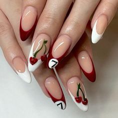 nails inspo Nail Ideas For Medium Nails, Crazy Cute Nail Designs, Different Color Nail Designs, Nail Designs To Do On Yourself, In Trend Nails, Graphic Nail Designs Nailart, Crazy Nail Inspiration, Nails All Different Designs, Adult Nail Designs