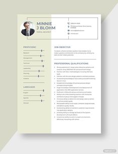 a professional resume template with an image of a man in a suit and tie on it