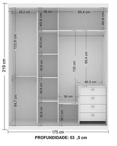 an image of a closet with measurements for the door and shelves in it, including two drawers