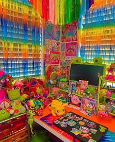 a room filled with lots of toys and decorations