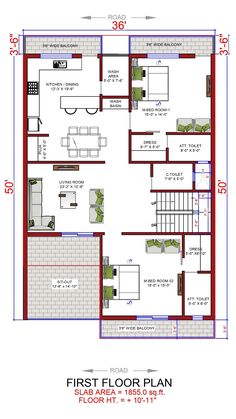 the first floor plan for a house