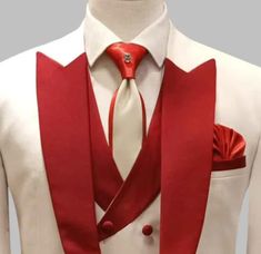 Elevate your formal attire with this striking maroon and off-white contrast tie and pocket square set. The rich maroon tie adds a touch of sophistication, while the crisp off-white pocket square provides a perfect contrast. Made from high-quality materials, this set is sure to turn heads at any formal event. Maroon Tie, Black Tuxedo Suit, Waistcoat Designs, White Pocket Square, Prince Coat, Cream Suit, Dapper Mens Fashion, Sherwani Groom, Formal Tie