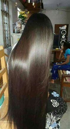 Dark Brown Long Hair, Haircut Ponytail, Thick Hair Bob Haircut, Long Hair Images, Women Long Hair, Hair Silky