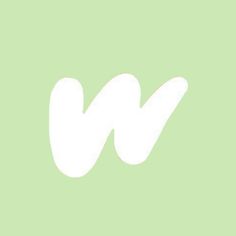 the letter w is white on a green background