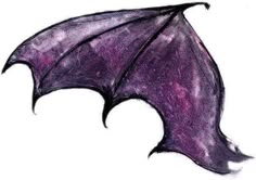 a drawing of a purple bat on a white background