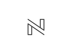 the letter n is made up of thin lines and has two diagonals on each side