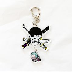 a key chain with a cartoon character on it