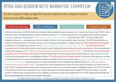 a blue and white flyer with the words,'916 abaa session note narrative example