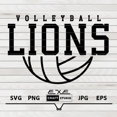 the logo for volleyball lions on a wooden background