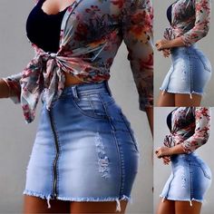 True Confidence, Ripped Fashion, Zipper Skirt, Denim Pants Women, Teenage Fashion Outfits, High Waisted Denim, Barbie Fashion, Womens Fashion Casual