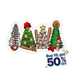 christmas tree stickers are on sale for $ 50 off the purchase price, and it is