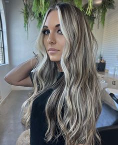 Ash Blonde Hair All Over Color, Cool Toned Brown And Blonde Hair, Ashy Blonde Hair With Lowlights Brown, Hight Light Hair Styles, Ash Blonde Balayage Long Hair, Dark Brown Hair With Blonde Highlights Root Smudge, Greyish Blonde Highlights, Brown With Ash Highlights, Rhegan777 Hair