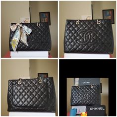 Good Preowned Condition Scuff At Corners. Card, Box, Dustbag, Unbranded Scarf Included 13.25x 9 X 5.25 Inches Chanel Grand Shopping Tote, Hard Ware, White Stain, Chanel Caviar, Black Caviar, Shopping Tote Bag, Leather Silver, Shopping Tote, Card Box