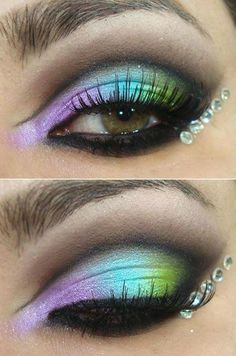 ☮✿★ MAKEUP ✝☯★☮ Fantasy Fest, Bold Lip Color, Colourful Hair, Makeup Hacks Tutorials, Rave Makeup, Eyes Lips Face, Cosmetic Glitter, Bleu Violet