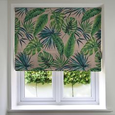 McAlister Textiles Palm Leaf New Printed Velvet Roman Blind Roman Blinds Standard Lining 130cm x 200cm Bay Window Blinds, Traditional Cushions, Geometric Curtains, Teal Cushions, Purple Cushions, Palm Leaf Design, Plain Cushions, Printed Velvet, Geometric Cushions