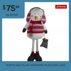 a stuffed snowman is on sale for $ 75