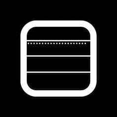 a black and white square icon with lines on the bottom, in an outline style