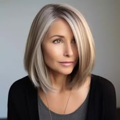 Medium Length Mastery: Styling Ideas for Gorgeous Hair Straight Inverted Bob Hairstyles, Straight Shoulder Length Hair Cuts With Curtain Bangs, Shoulder Bob Haircuts For Women, Textured Bob Long, All One Length Bob Medium, Medium Length Haircuts For Long Faces, Medium Length Hairstyles For Middle Aged Women, Hair For 2024 Women, Medium Length Straight Bob Haircut