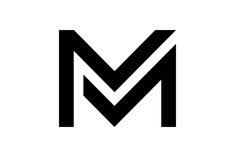 the letter m in black and white