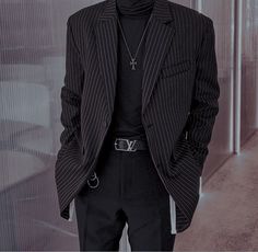 Men’s Fashion Dressy, Korean Fashion Male, Fashion 60s, Black Turtle Neck, Edgy Outfits, Casual Street Style, Character Outfits