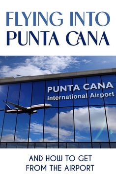 the front cover of an airport brochure with a plane flying in the sky