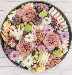 a platter filled with different types of food