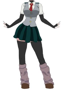 an anime character wearing a skirt and boots