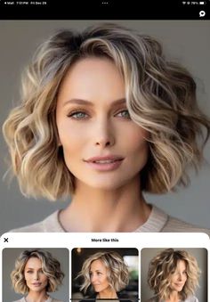 "Elegant Transformations: Gorgeous Hairstyles and Haircuts for Women Over 50. Rediscover Your Radiance! Timeless Looks for Timeless Beauty. Mid Length Hair Loose Curls, Beach Curls For Short Hair, Trendy Bob, Timeless Looks, Haircuts For Women Over 50, Layered Haircuts For Medium Hair