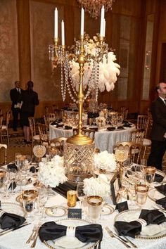 a table set up for a formal dinner