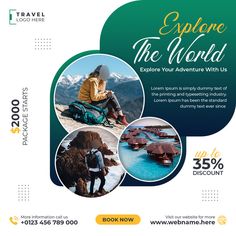 an advertisement for the travel company explore the world