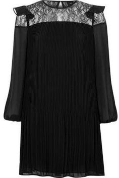 River Island Womens Black pleated lace frill swing dress Dresses For Women, New Collection