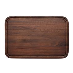 a wooden cutting board on a white background