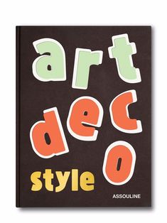 an art deco style book with orange and green lettering