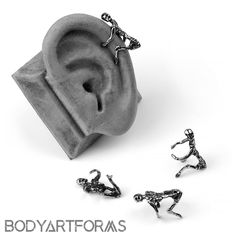 Steel Skeleton Ear Cuff Skeleton Jewelry, Quirky Design, Skeleton, Ear Cuff, Cuff, Stainless Steel