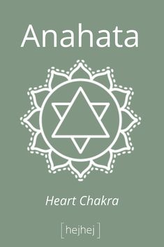 the words anahata and heart chakra are in white on a green background