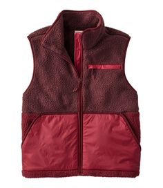 Our best-value performance fleece vest - incredibly cozy, slightly oversized for easy layering, made in a midweight fabric with fun colorblocking for just-right warmth from season to season. Relaxed Fit: Our most generous fit sits farthest from the body. Falls at hip. 100% recycled polyester sherpa fleece. Machine wash and dry. Interior cinch at bottom hem for a just-right fit. Two drop-in hand pockets with woven overlay. Zippered chest pocket. Imported. Fit: Relaxed Fit | Women's Mountainside F Women's Vests, Rain Pants, Active Outfits, Built To Last, Rich Fabric, Outerwear Vest, Fleece Vest, Womens Fleece, Active Women