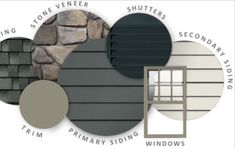 some different types of siding and windows