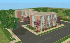 an artist's rendering of a two story building