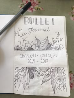 Black And White Cover Page Design, Floral Title Page, Title Page Drawing Ideas, Scrapbook Title Page Ideas Aesthetic, Cute Title Pages, Bujo Name Page, Title Page Aesthetic, Sketch Book Title Page Ideas, Aesthetic Title Page