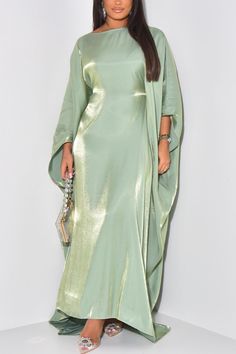 This loose satin bat sleeve maxi dress is perfect for any occasion. With its flowing design and comfortable fit, it offers effortless elegance and style. Made from high-quality satin fabric, it drapes beautifully on the body and provides a luxurious look and feel. Stay comfortable and chic all day long. Length Floor-Le Long Party Dress, Long Sleeve Boho Dress, Satin Dress Long, Dress Retro, Bat Sleeve, Vintage Maxi Dress, Satin Maxi Dress, Womens Casual, Party Dress Long